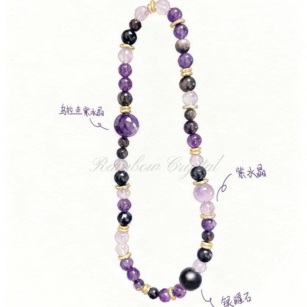 Rainbow原创设计《星迹/天蝎座》双圈【避避/考考/安安】水晶手串