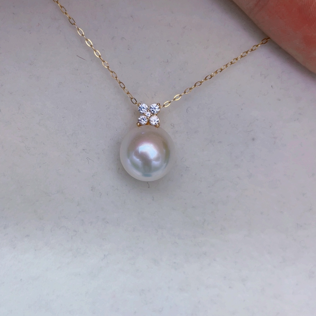 银S925镶嵌淡水珍珠吊坠(不含链)