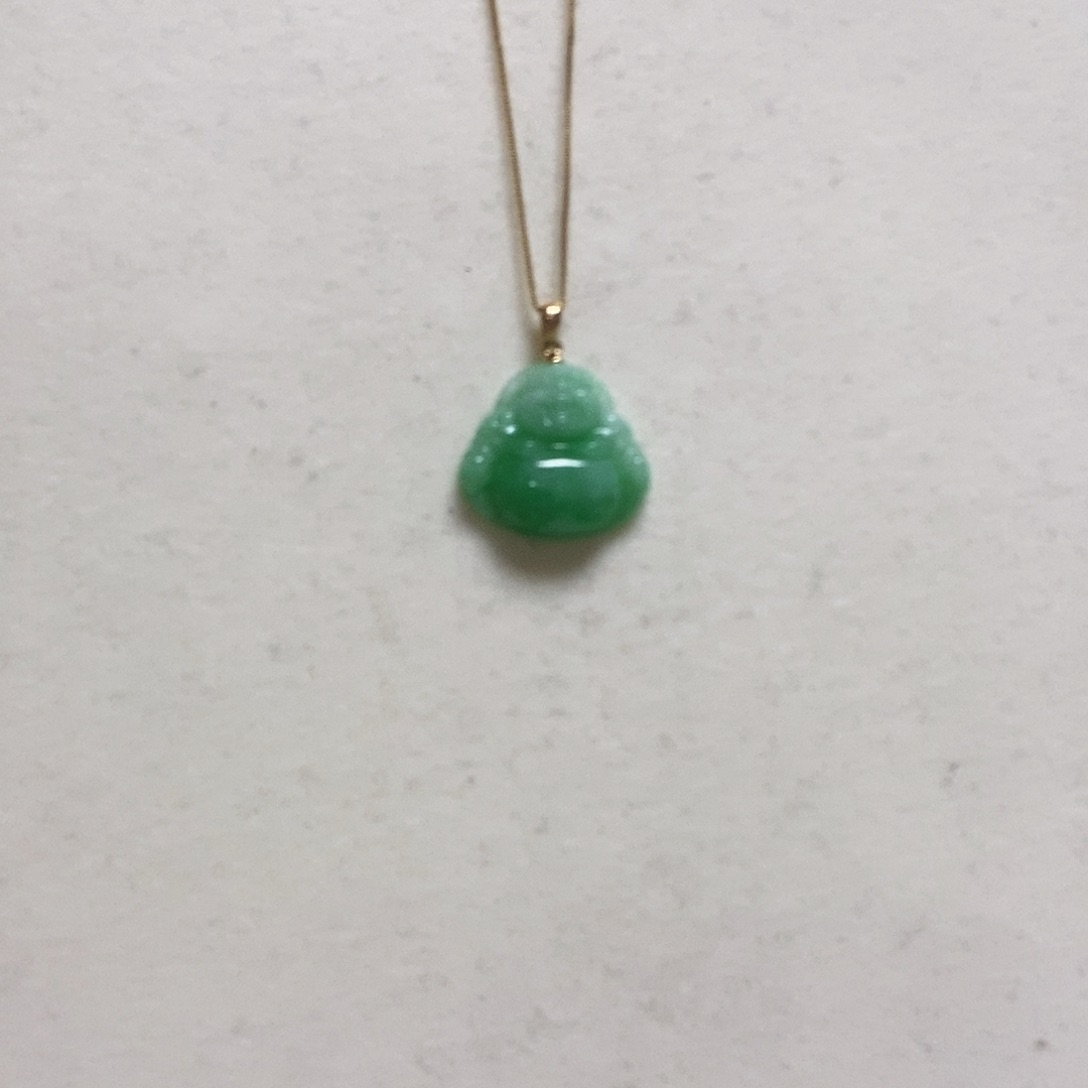 翡翠颈饰18K金镶嵌简单