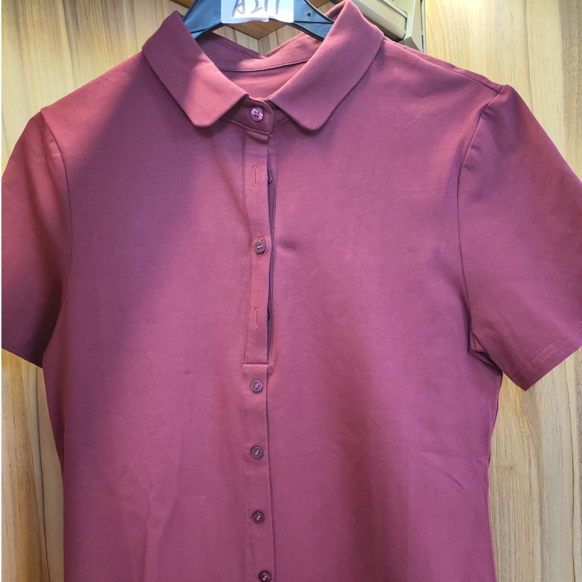 伴月伊人福利款纯色短袖POLO 衫 96075