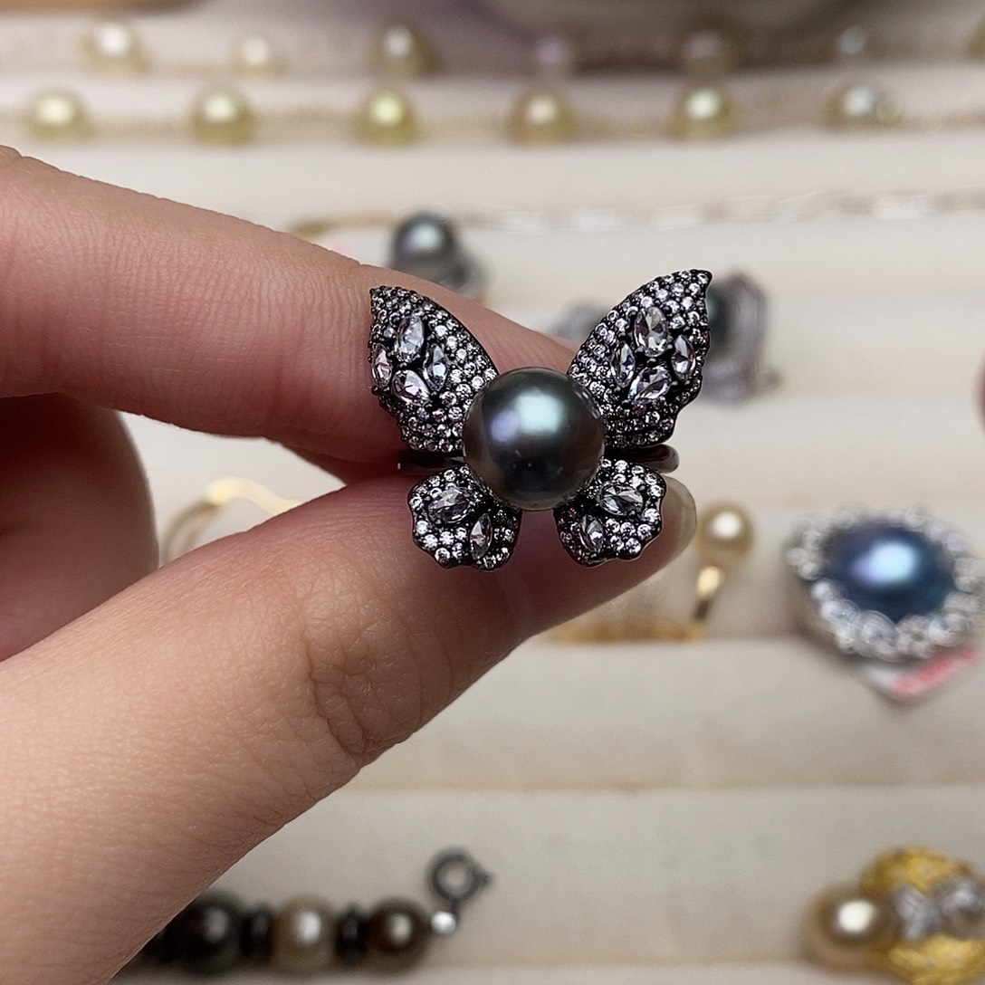 海水珍珠戒指银S925镶嵌