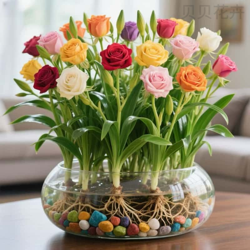 【水培植物】新品水培玫瑰草花苗宿根种植重瓣浓香大花庭院阳台好养