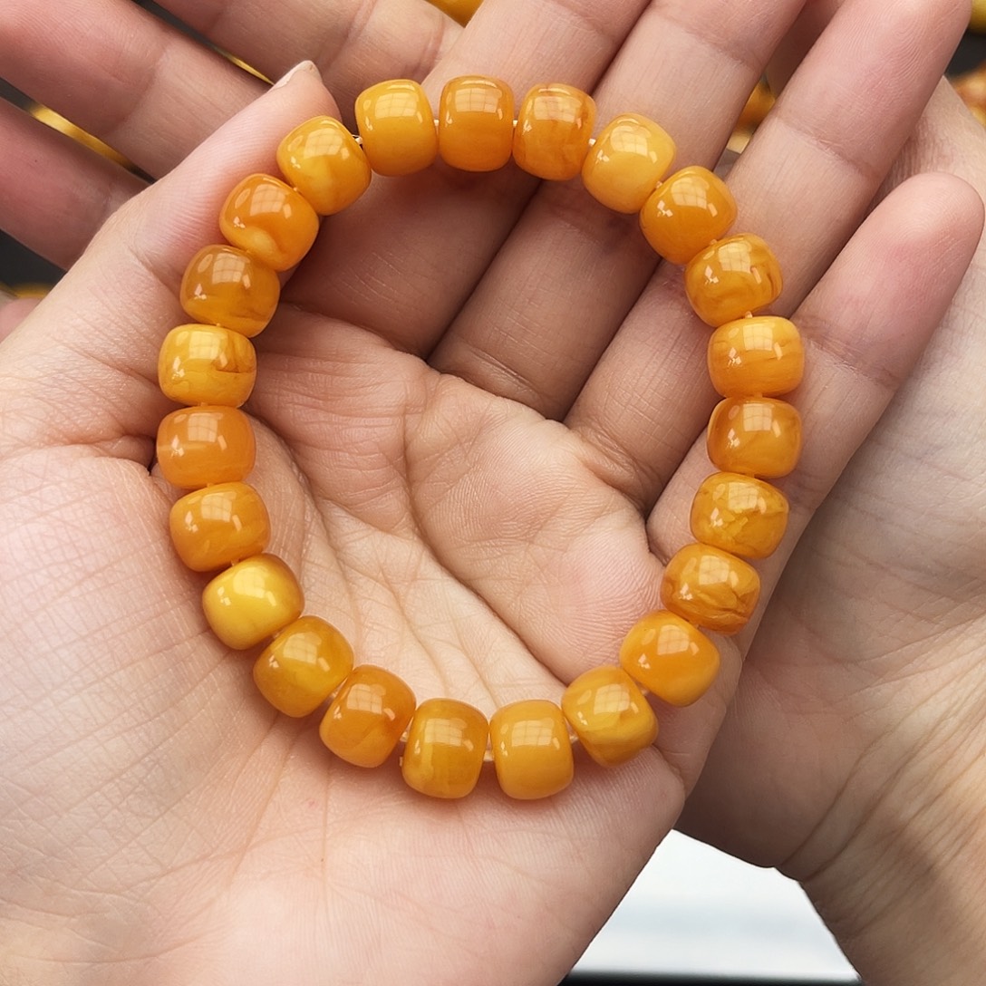 琥珀未镶嵌手链10m花蜡