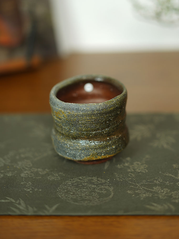 伊禾集物 日本备前烧手工匠人多久守 汤吞 茶杯 水杯 2335#