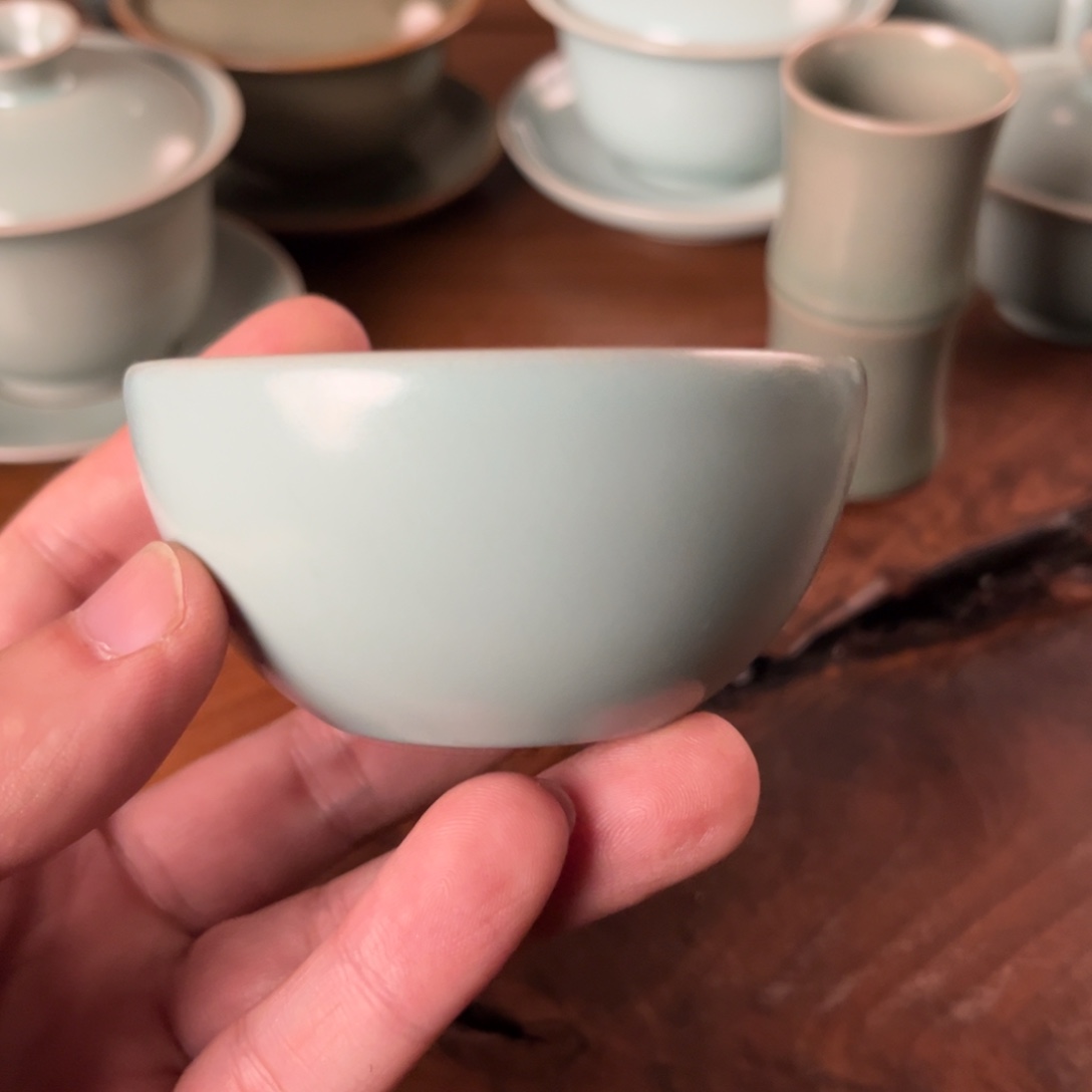 陶杯子柴烧平底杯