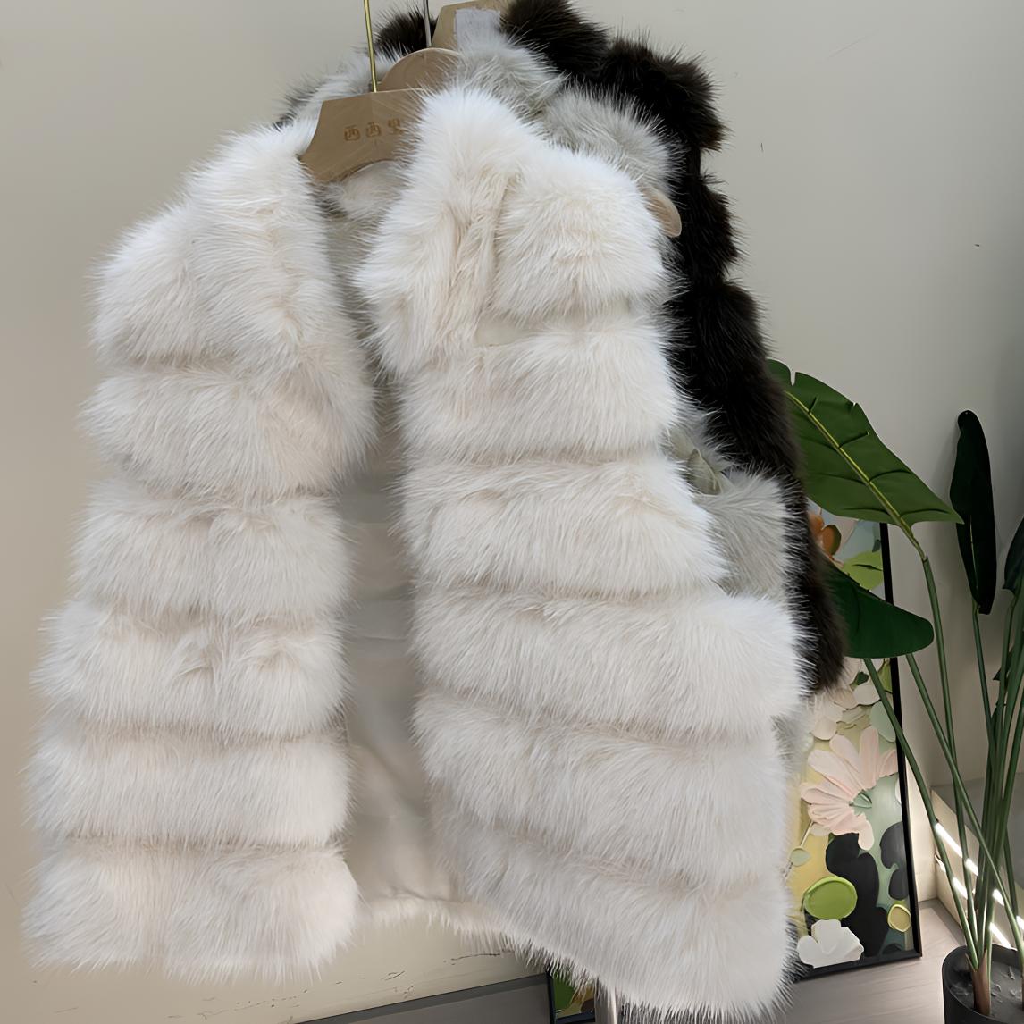 7785圆领分割毛毛马甲