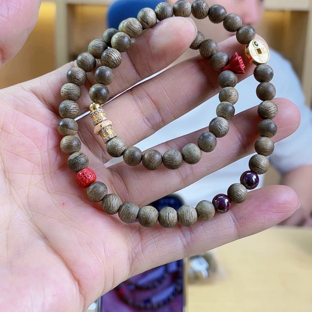 山***水沉香沉香碎屑天然圆珠DIY1克/多样性发一