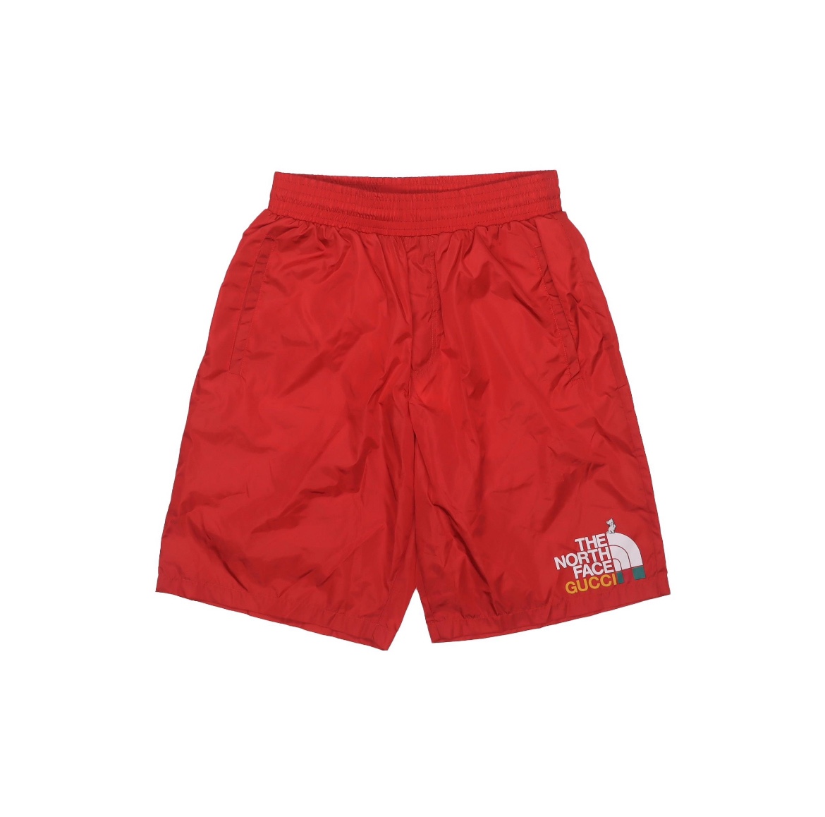 全新未使用 GUCCI/古驰 北面联名款  男款 红色 沙滩裤  休闲裤