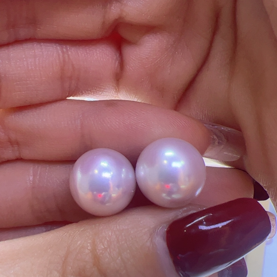 淡水珍珠耳饰18K金镶嵌