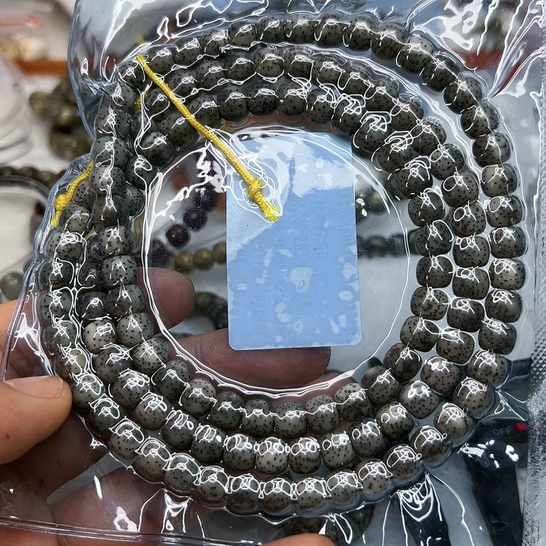星月菩提手串84尽头卡姿兰大眼睛灰冰石玉星月108-87