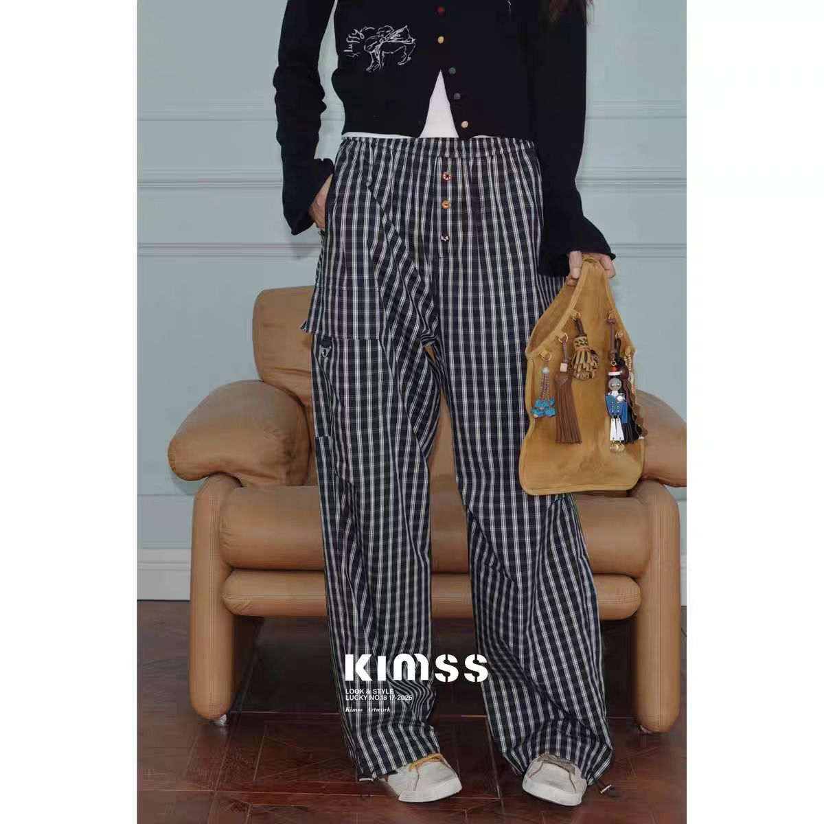 BLX--622（深圳出品）新款设计师款韩版in风格子休闲裤复古宽松