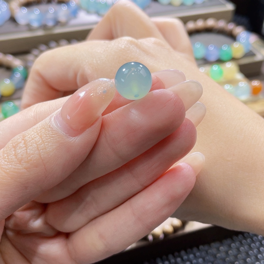 翡翠未镶嵌手链卡11.1蓝胶