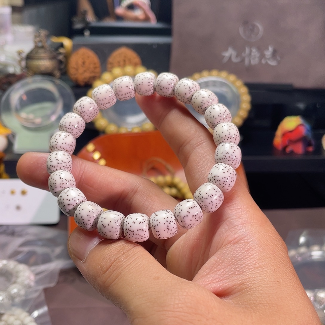笑***焮星月菩提手串原生态星月菩提原白手串10.9