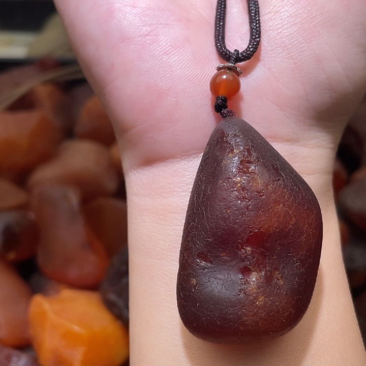 裸石琥珀未镶嵌海漂吊坠手把
