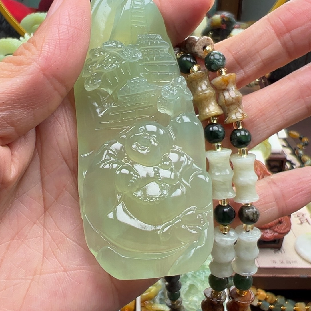 岫玉未镶嵌挂件挂件