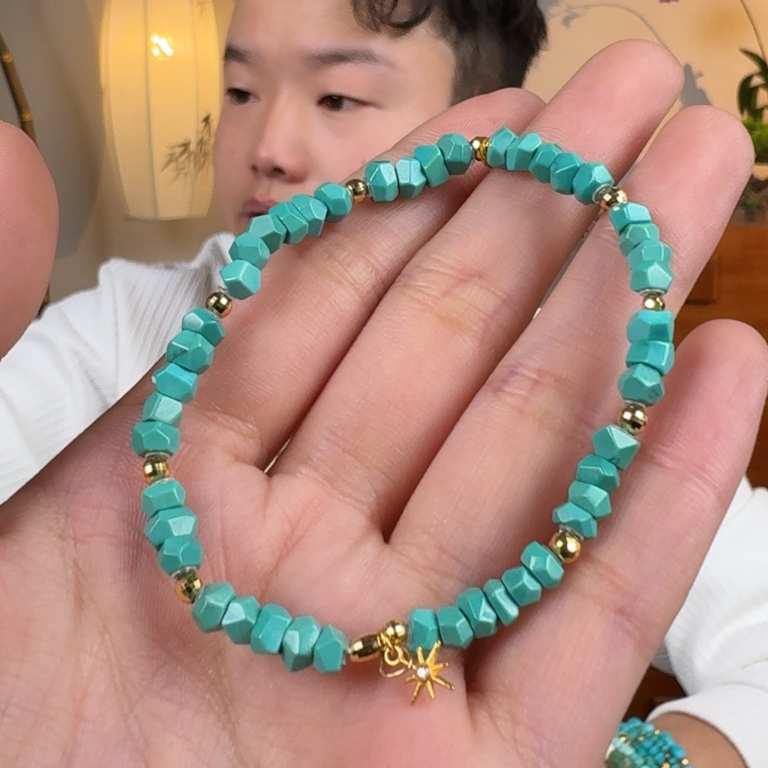 绿松石18K金镶嵌珠宝奇石