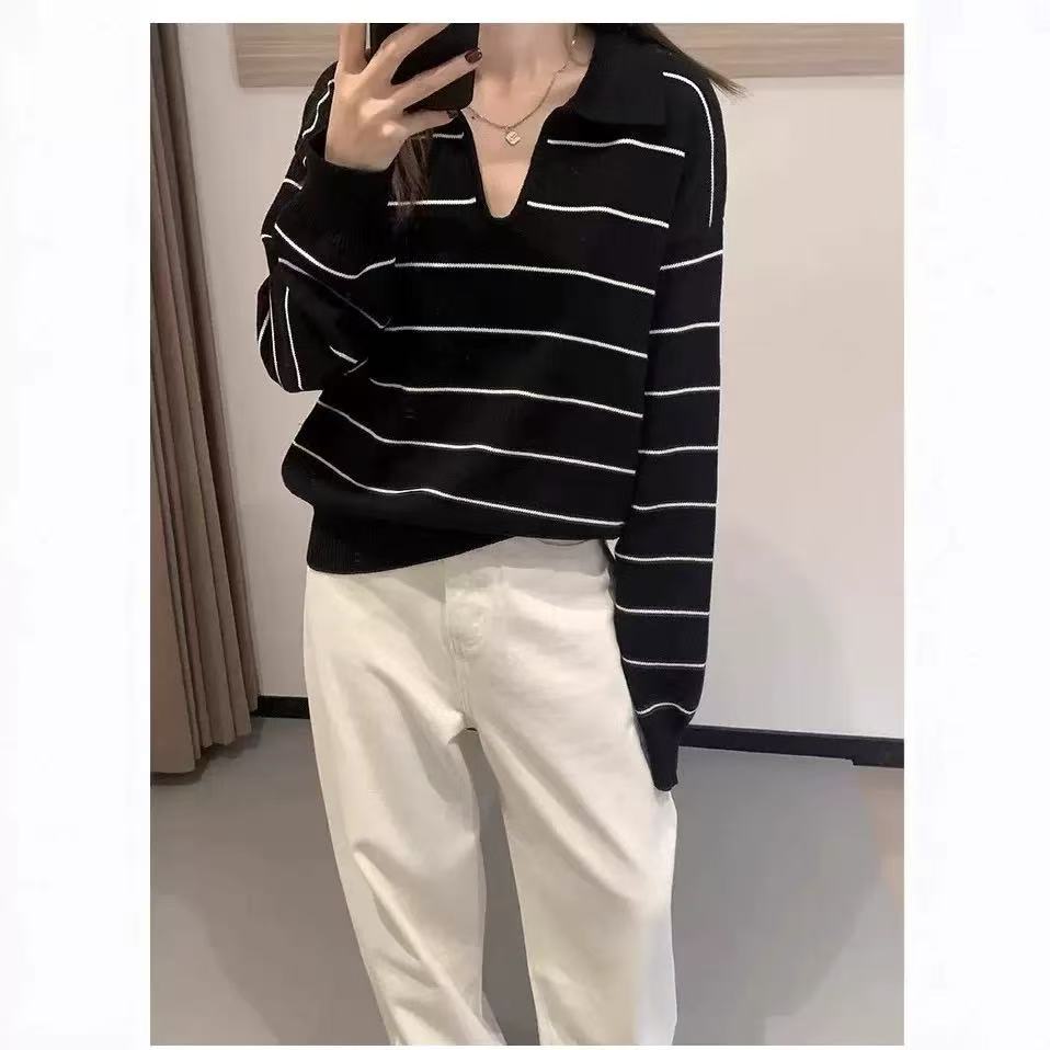 【ARONG阿荣家】针织上衣00079-黑条-F-预