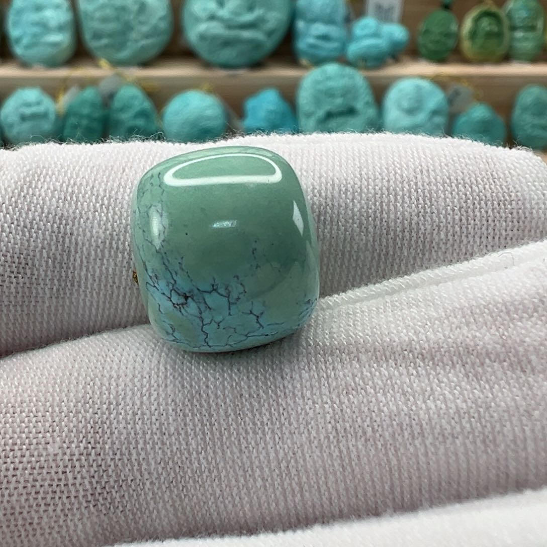 未镶嵌绿松石老型珠14.3x12.4mm