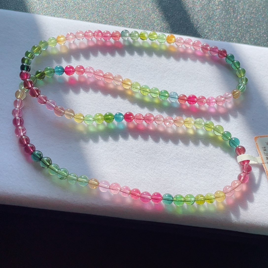 碧玺未镶嵌手链5.2mm左右