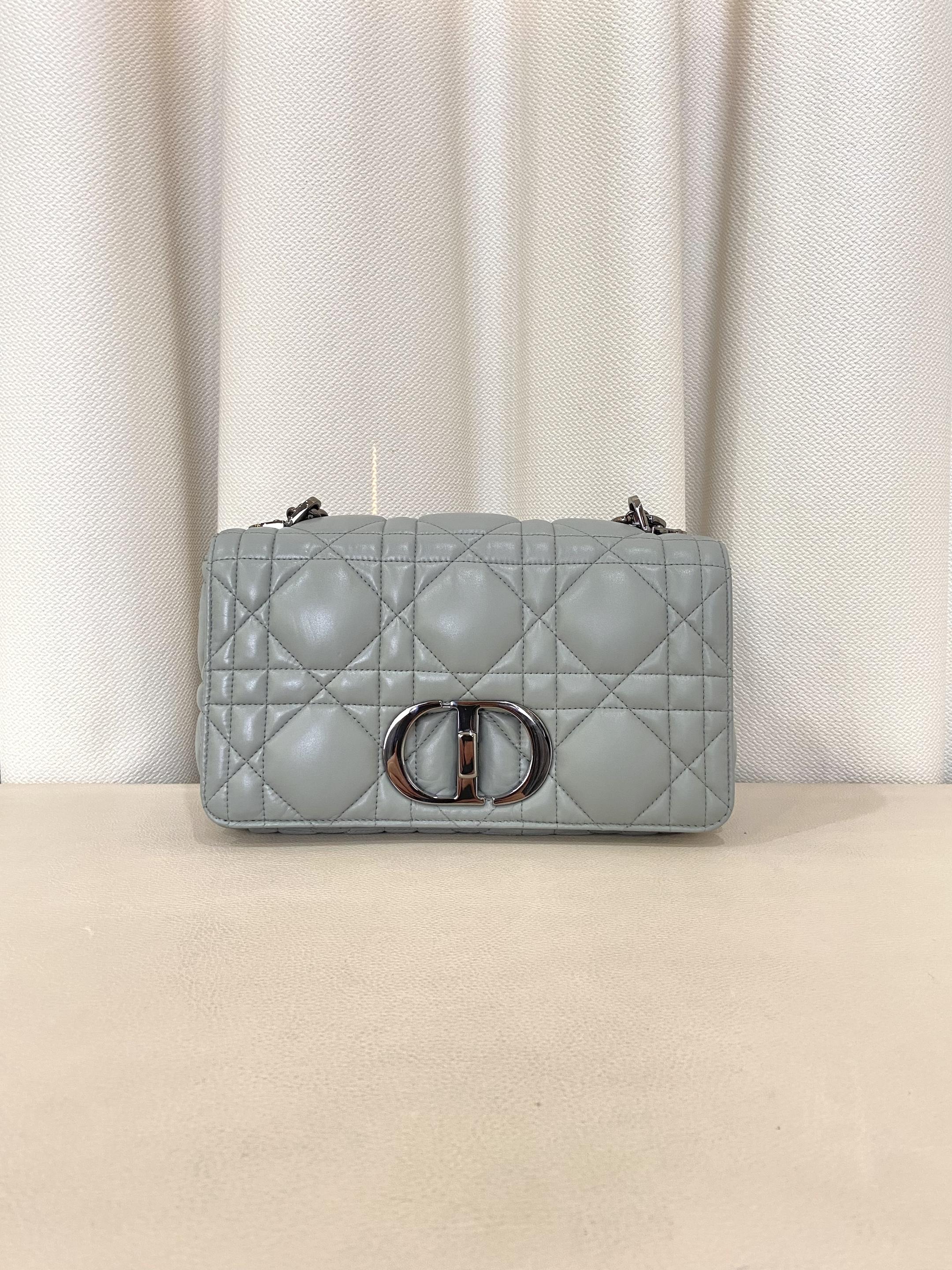 99新 DIOR/迪奥 caro 中号泡芙灰银/99新/优选