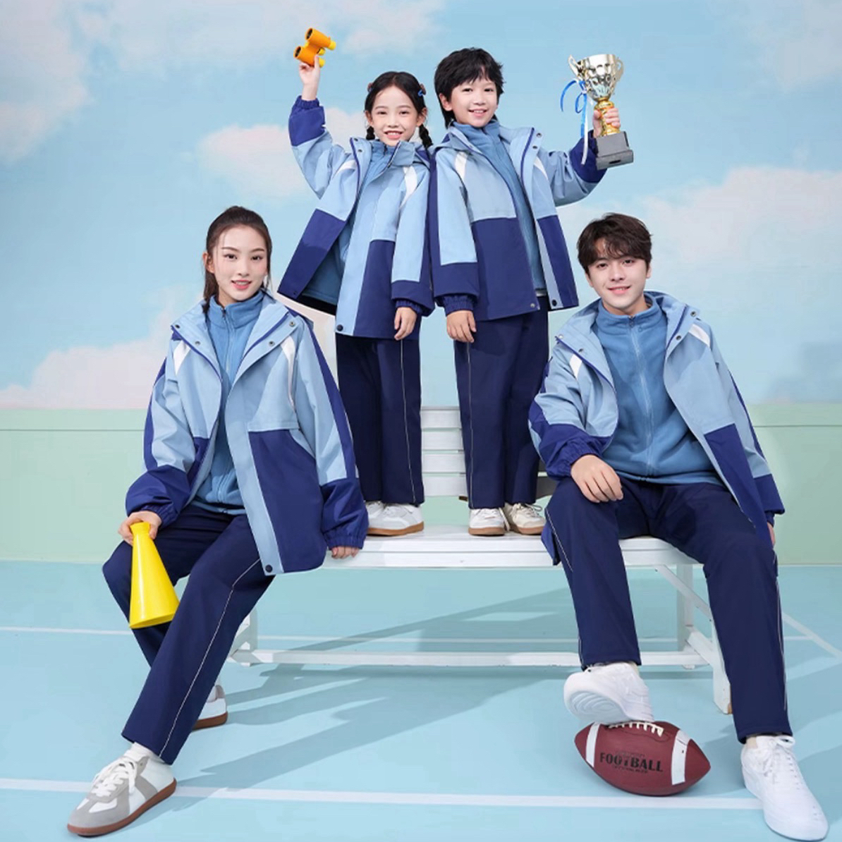 江西赣州冬款校服冲锋衣幼儿园小学初中高中