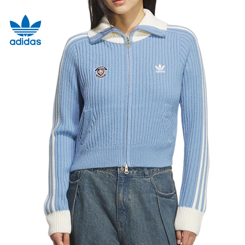 adidas阿迪达斯【环*】三叶草女子运动休闲衫针织开衫外套KF0719