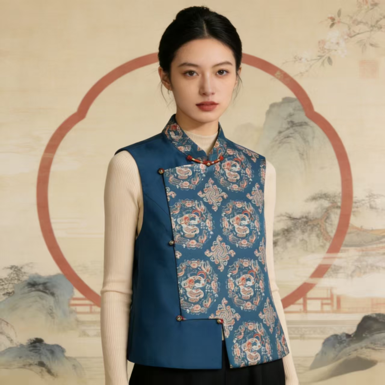 L24047【十二生肖-巳蛇】钱老师名家高定宋锦双非遗国风古韵马甲