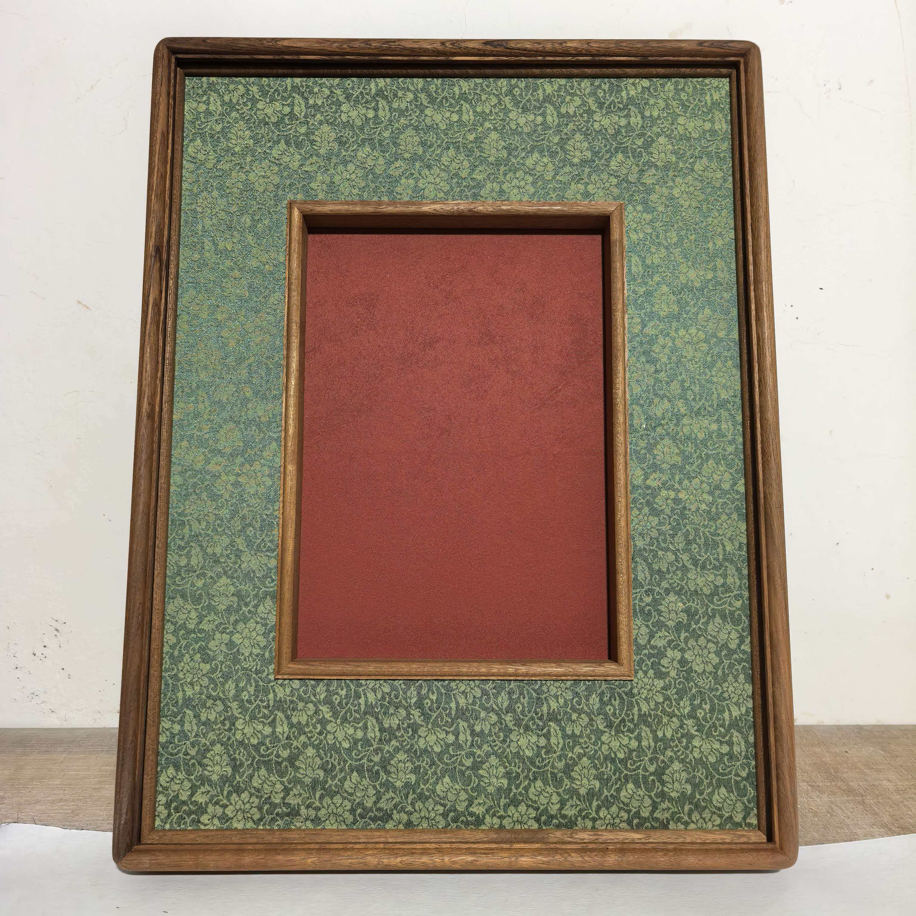 金丝海棠外38x50内21x29.7高端乌檀木下凹2.5公分榫卯画框配宣卡
