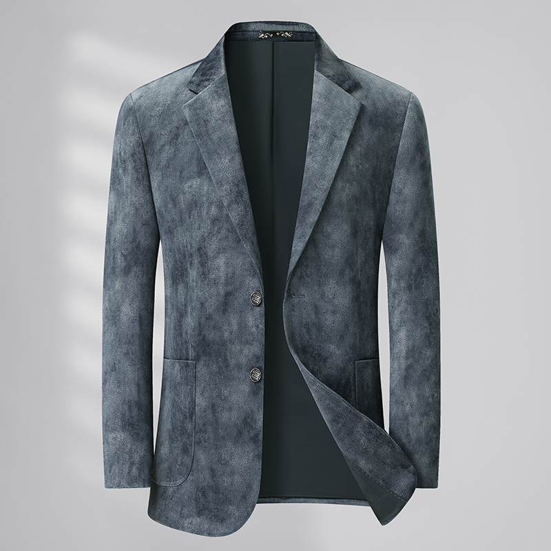 【孙漂亮轻熟风推荐】秋季新款男士大码时尚商务休闲印花西服外套