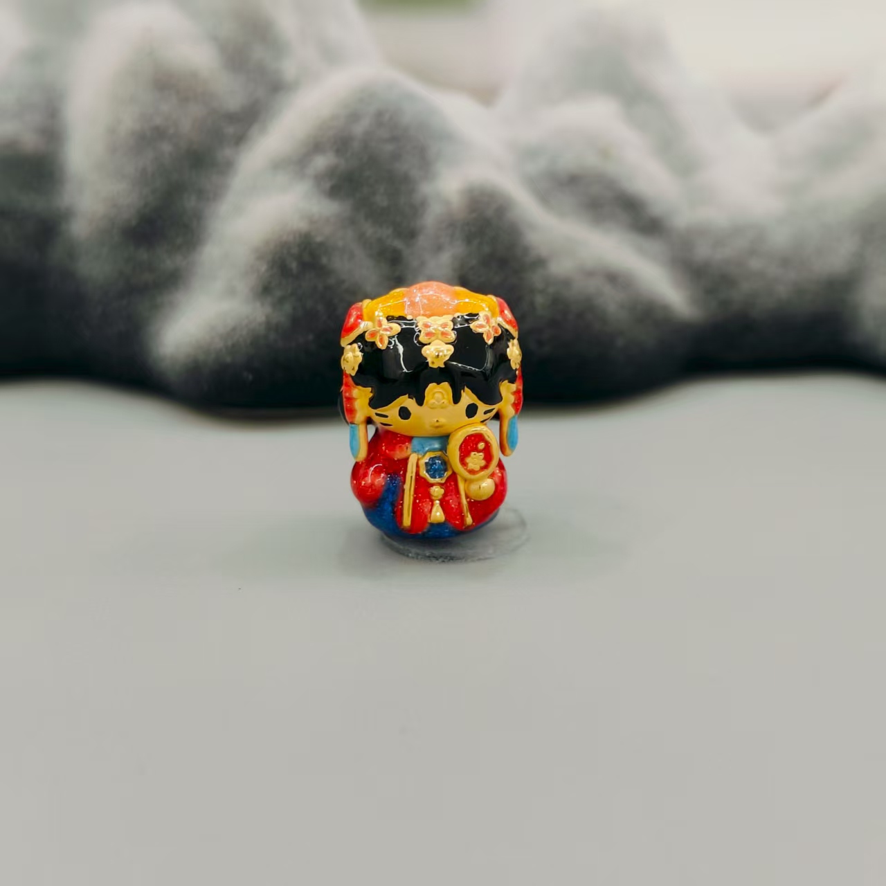 珺铺黄金】足金999十里红妆Kitty烤漆款转运珠3D硬金饰品