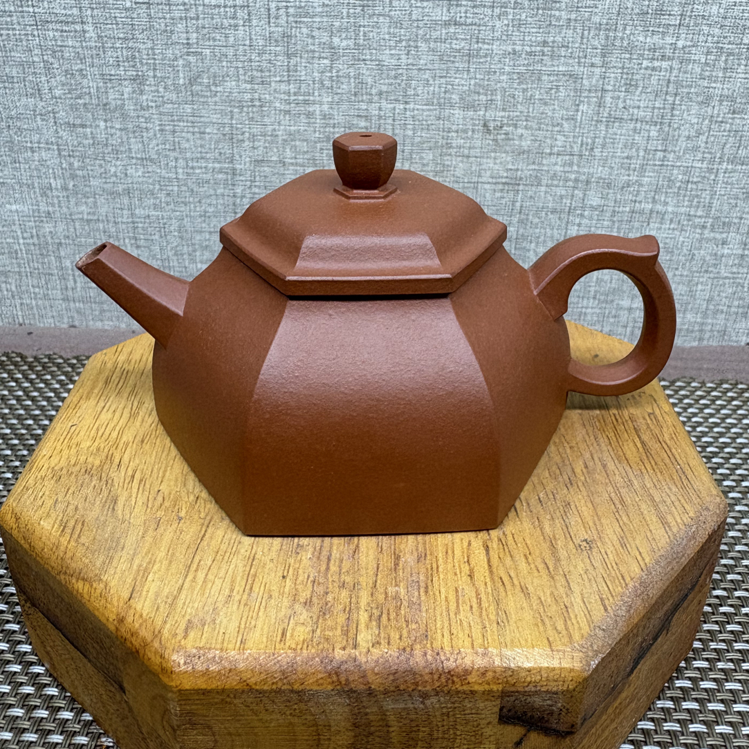 朱泥六方汉韵精工六方壶
