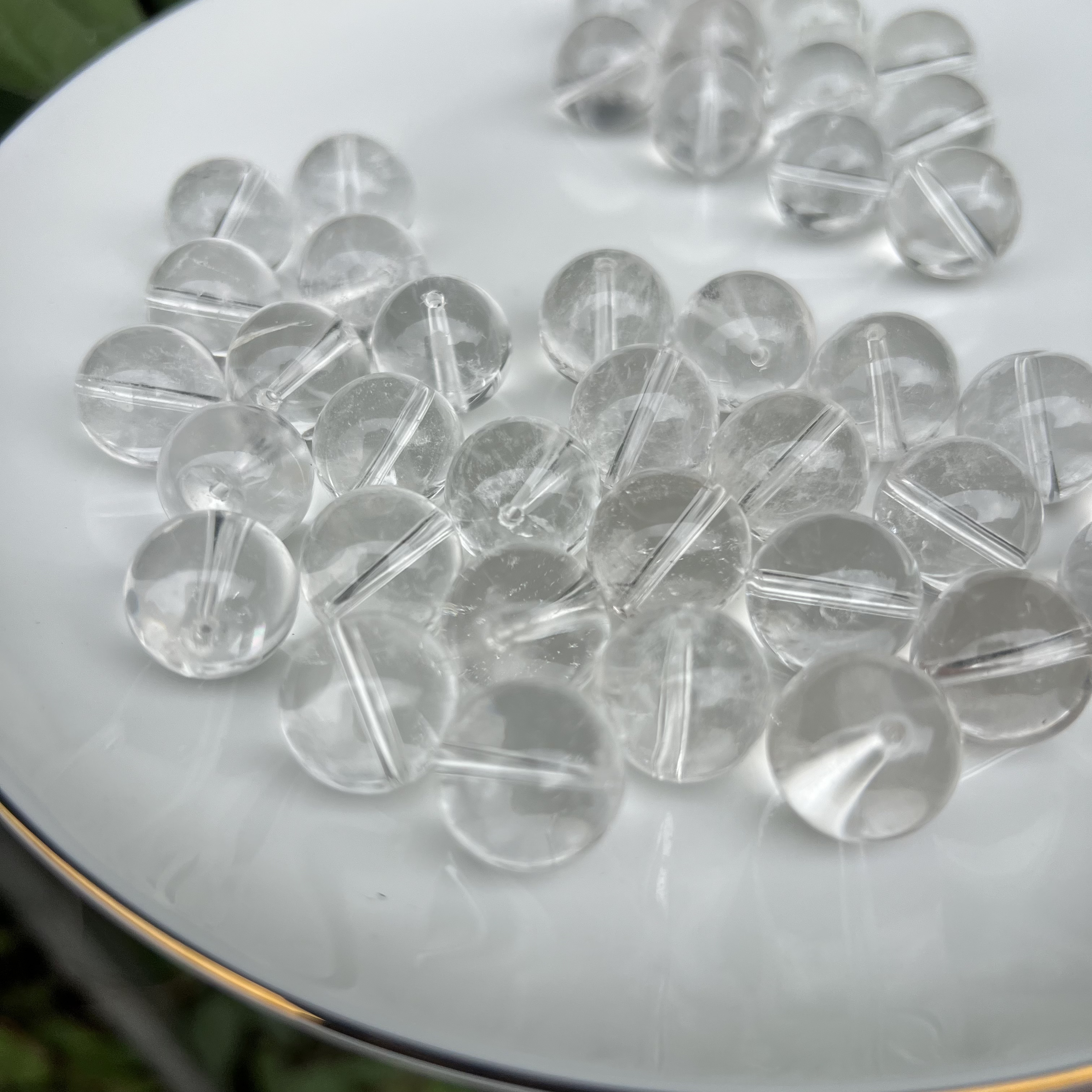 【月月家】X010天然白水晶单珠12mm左右多样性发其一