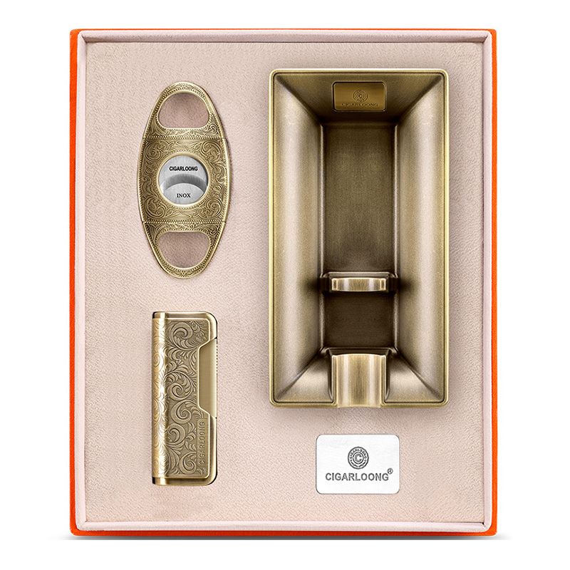 CIGARLOONG茄适用龍雪茄锋利剪刀雪茄烟灰缸套装雪茄工具精美包装