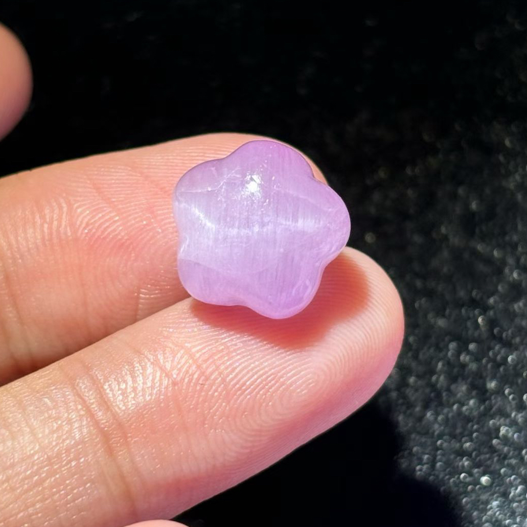 天然紫锂辉五角星手工diy手链项链吊坠文玩配饰