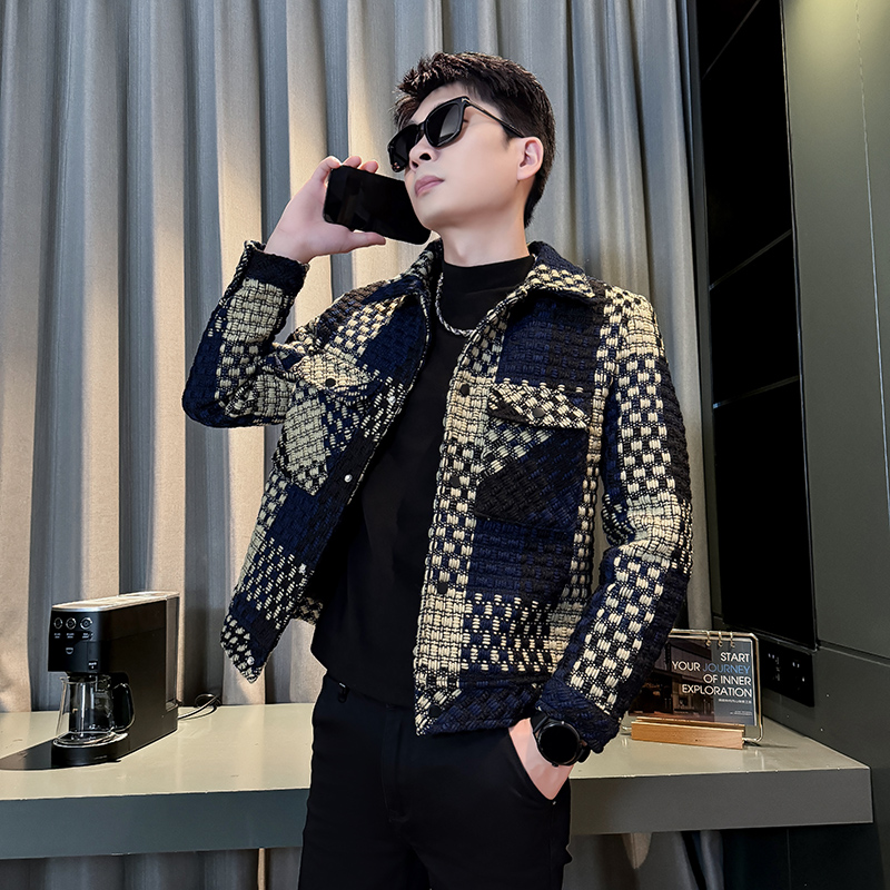 痞帅工装毛呢外套男韩版潮流褂子2025新款秋冬季男装上衣呢子夹克