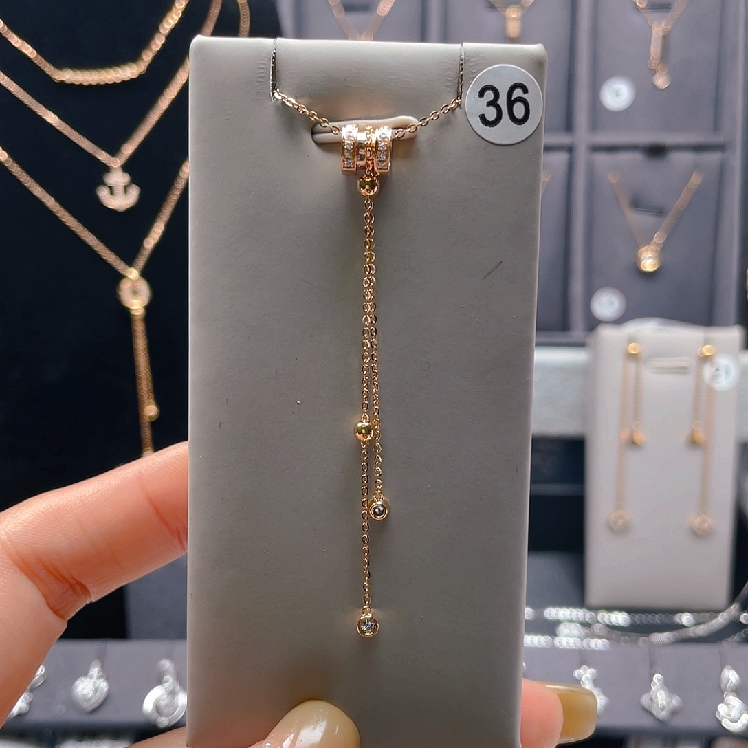 颈饰钻石18K金镶嵌项链