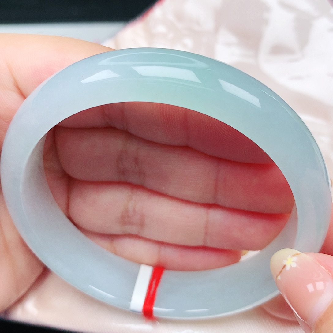 未镶嵌手镯翡翠8冰冰浅甜绿61圈