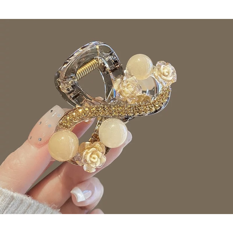 A约6cm高级感气质蝴蝶结抓夹女鲨鱼夹子发卡小号花朵发夹头饰1201