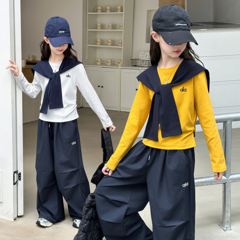 女童套装秋季2025新款洋气休闲卫衣秋装大童春秋工装裤两件套
