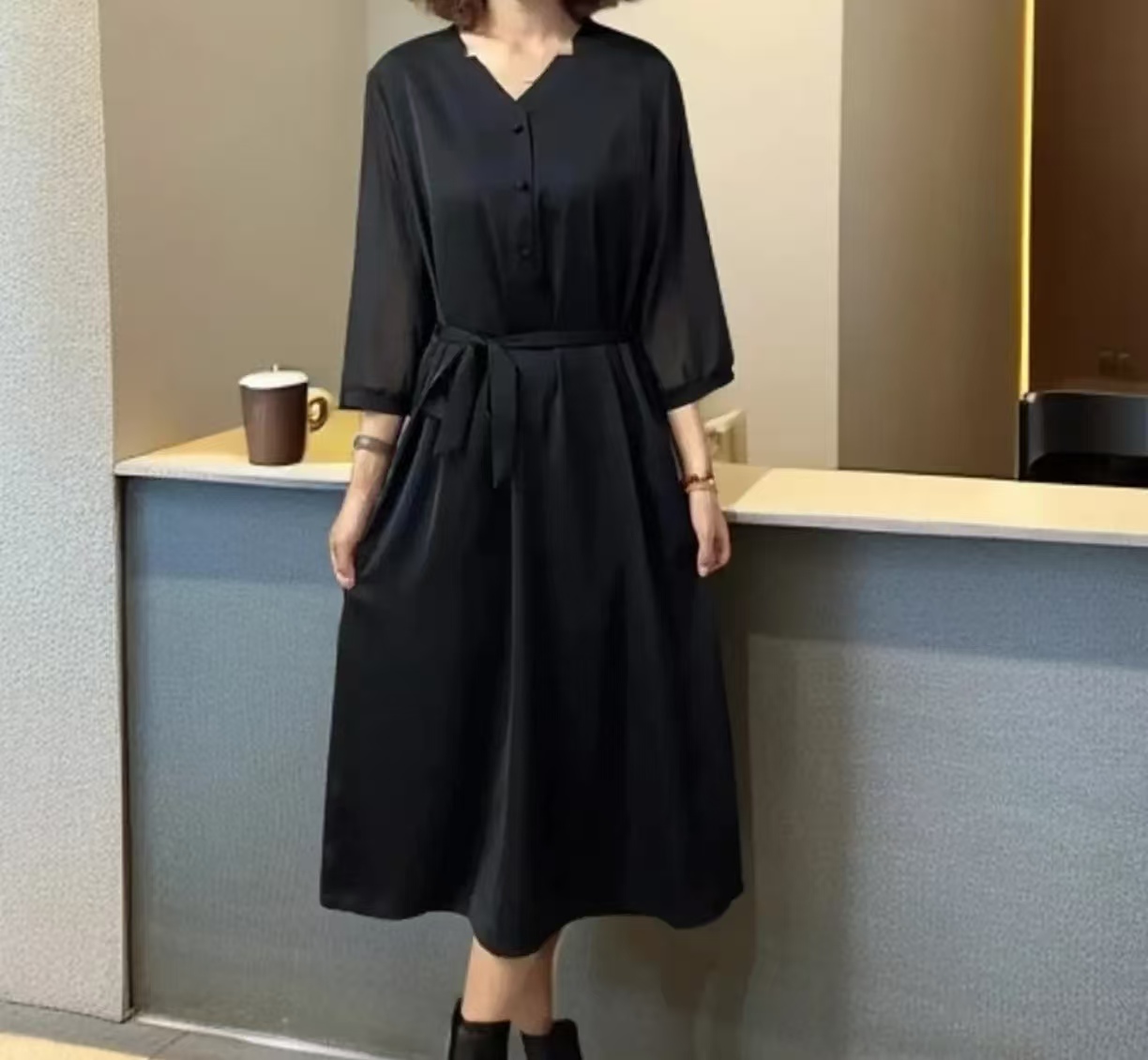 锦衣华服裙 时尚轻奢亲肤透气中长款连衣裙气质显瘦
