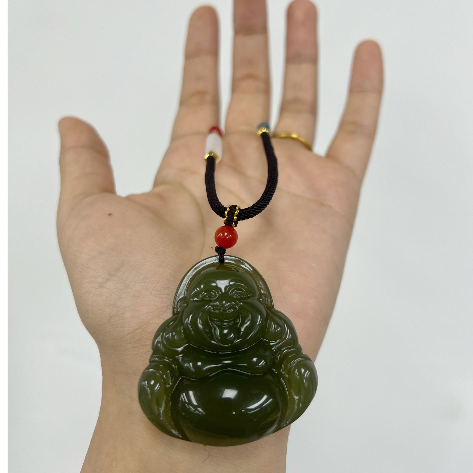 保真高品质精品牛油果景泰蓝工艺精致款大佛项链