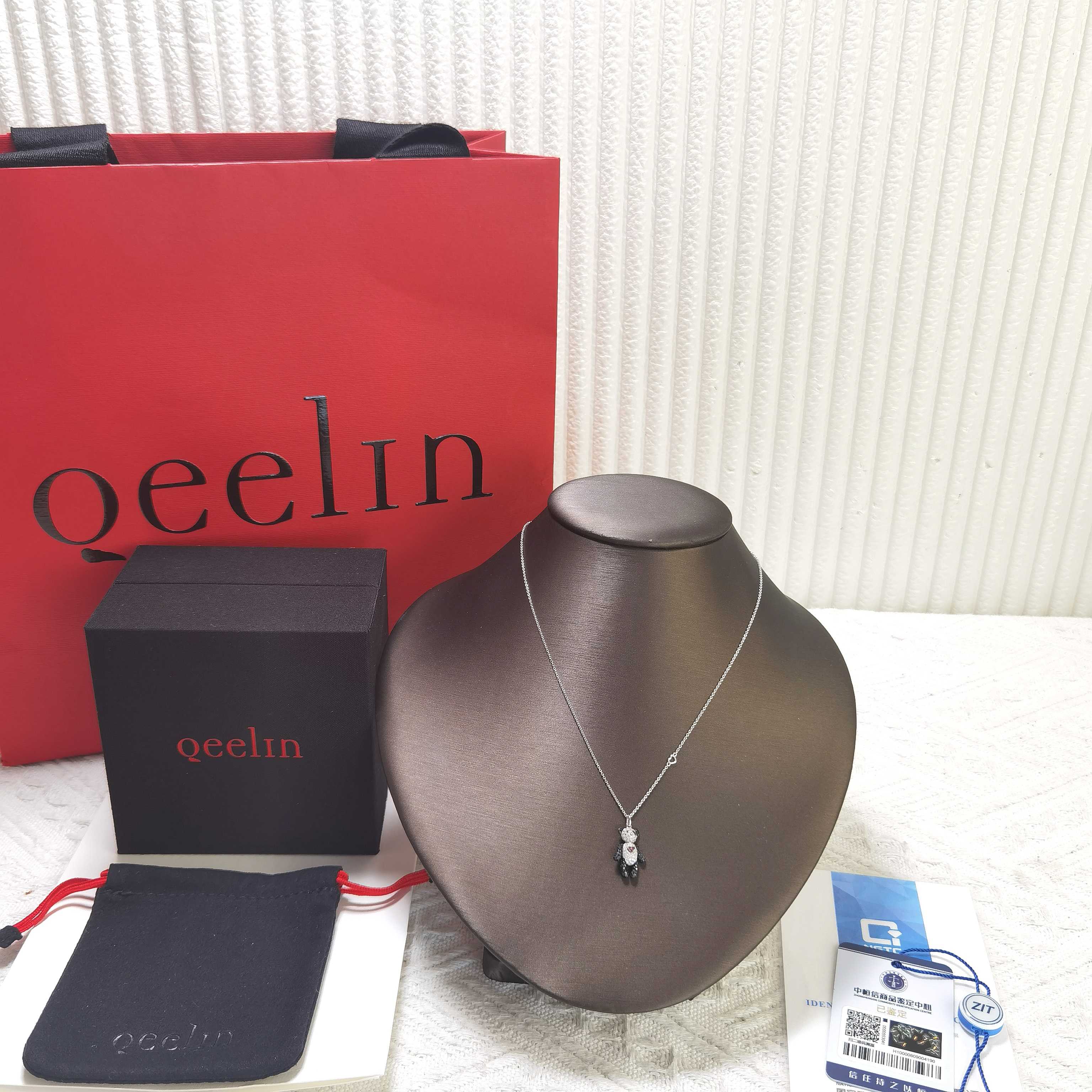 95新 Qeelin Qeelin 麒麟 Bobo系列熊猫满钻项链