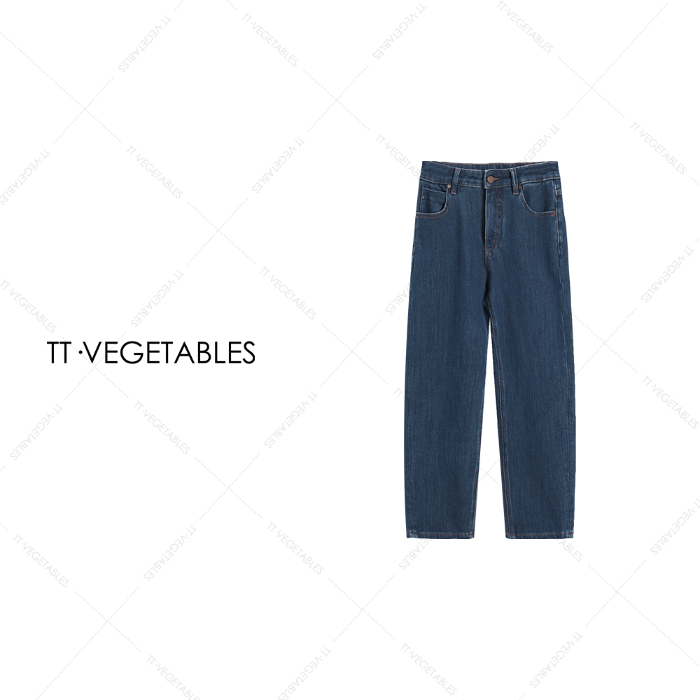 TT・VEGETABLES【序白】中腰阔腿直筒牛仔裤休闲裤裤子长裤521047