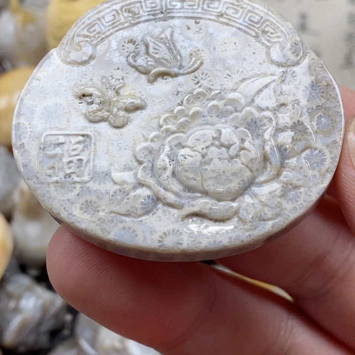 颈饰未镶嵌硅化珊瑚（珊瑚玉）有瑕