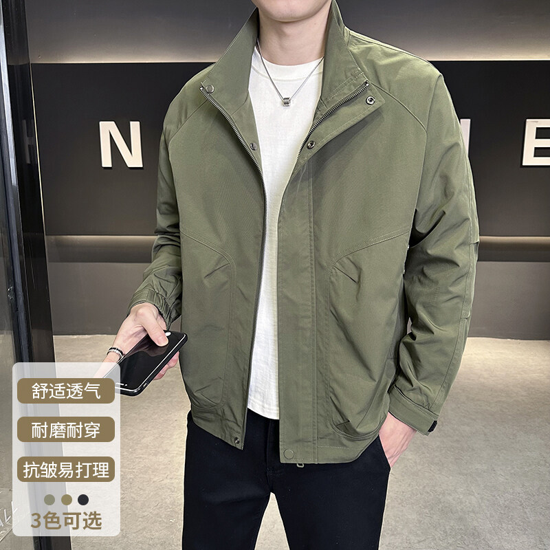 TUCANO/啄木鳥男士立领夹克春秋季纯色休闲工装潮流冲锋衣外套