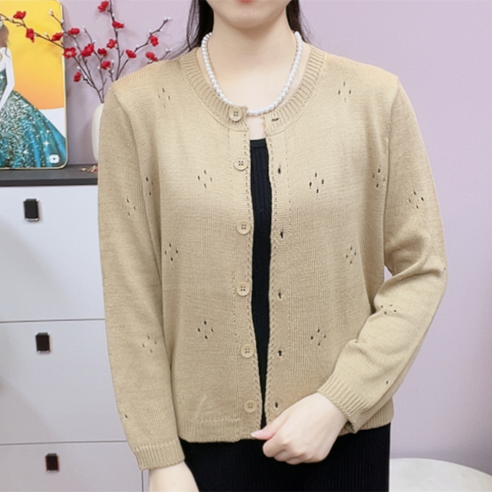 2025年秋季新款针织开衫女简约气质高级感上衣设计感显瘦毛衣外套