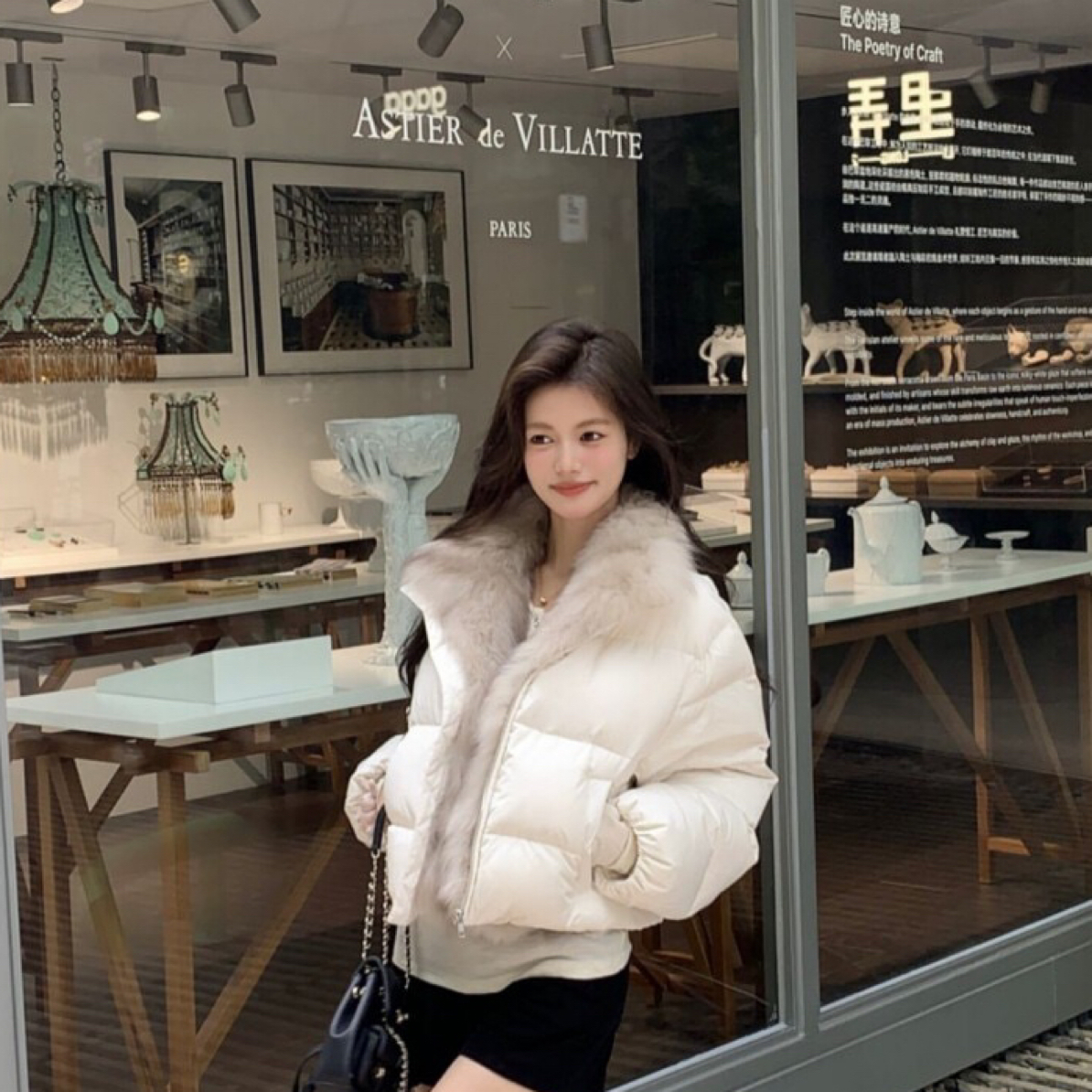 冬季新品短款棉服（配可拆卸仿狐狸毛毛领）