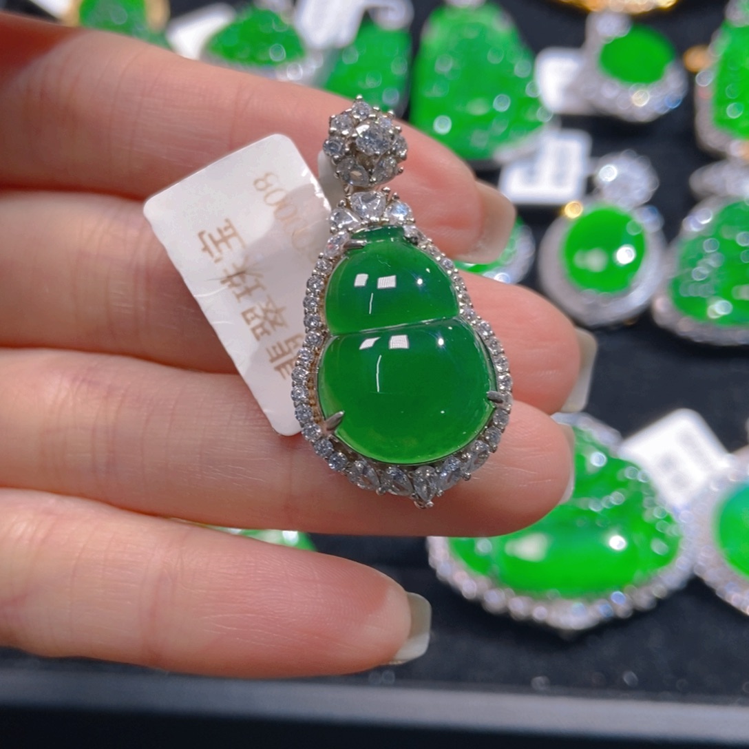 翡翠吊坠(不含链)银S925镶嵌