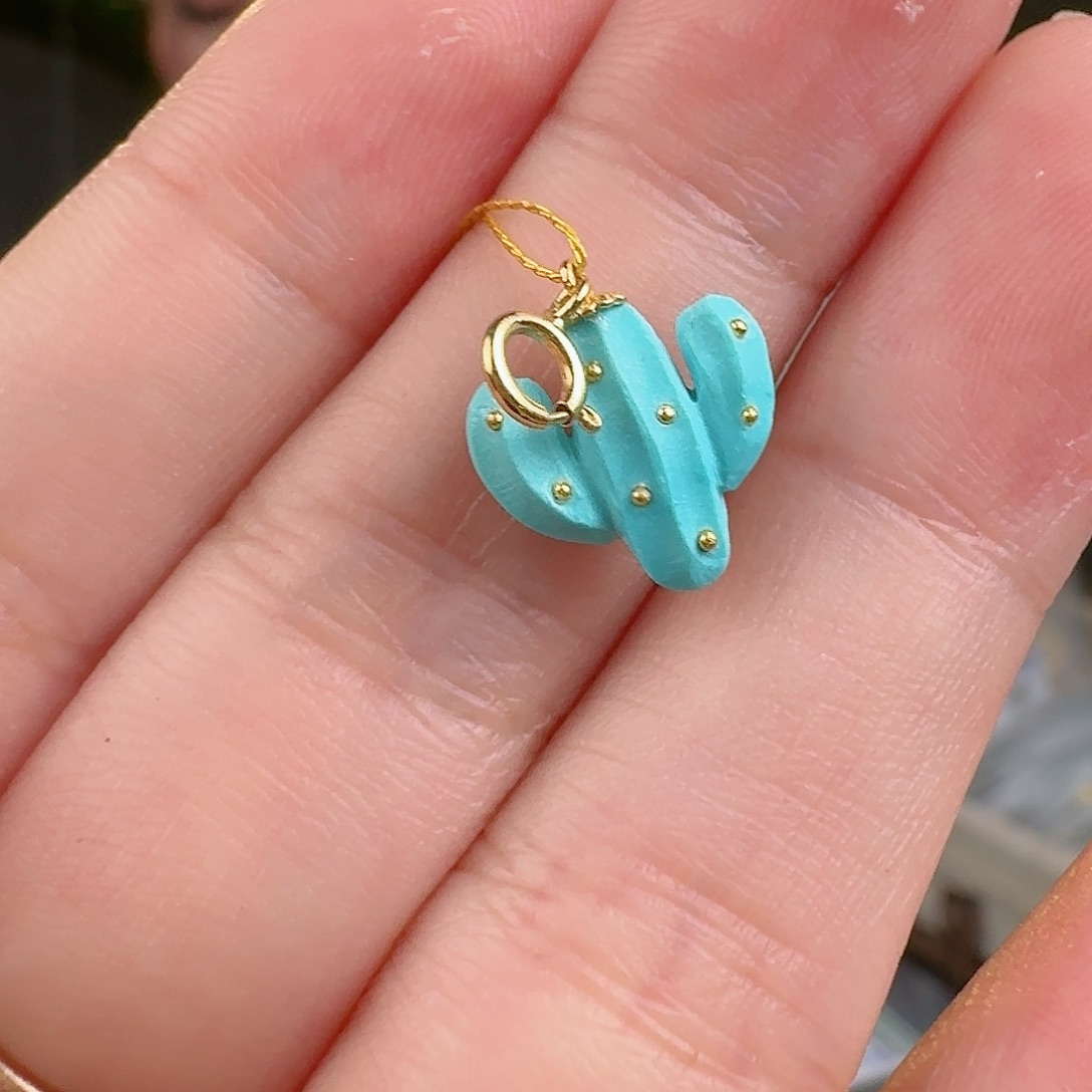 绿松石珠宝奇石18K金镶嵌