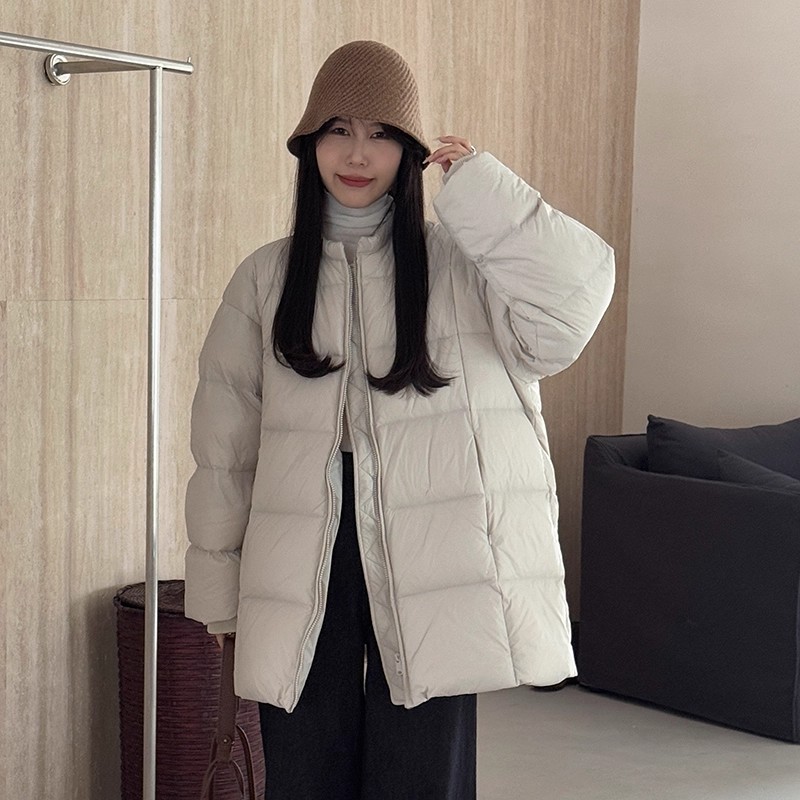 网红同款超好看羽绒服女冬季2025新款设计感中长款宽松保暖外套潮